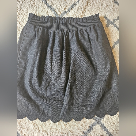 J.Crew Lined Linen Cotton Blend Scalloped Hem Pull On Mini Skirt Size 4 - Picture 1 of 5